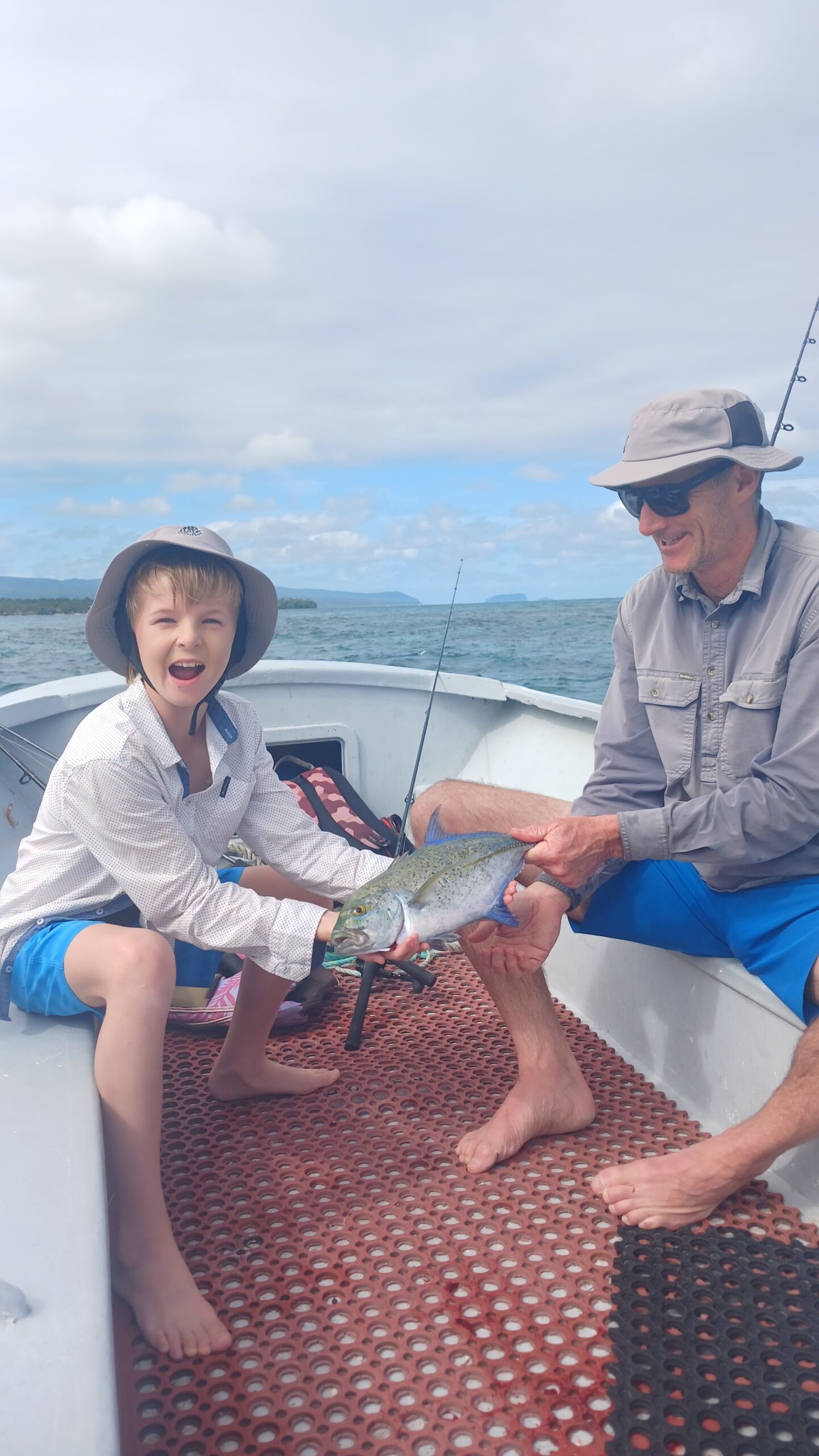 kids fishing in Samoa